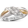 The Bradford Exchange Personalized Engraved Couples Diamond Ring: Diamond Embrace - Personalized Jewelry