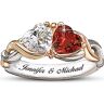 The Bradford Exchange Two Hearts, One Love Heart-Shaped Personalized Ring: Romantic Jewelry Gift - Personalized Jewelry