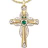 The Bradford Exchange Thomas Kinkade Emerald & Diamond Claddagh Cross Pendant Necklace