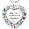 The Bradford Exchange Necklace: My Heart Belongs To My Grandkids Personalized Birthstone Pendant Necklace - Personalized Jewelry