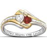 The Bradford Exchange Two Hearts Become One Personalized Gemstone & Diamond Promise Ring