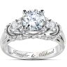 The Bradford Exchange Ring: Once Upon A Romance Personalized Diamonesk Bridal Ring - Personalized Jewelry