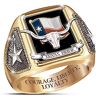 The Bradford Exchange Stainless Steel Texas Pride Diamond And Black Onyx Ring