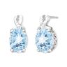 The Bradford Exchange Genuine Aquamarine And Diamond Pierced Post-Style Earrings