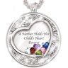 The Bradford Exchange Necklace: A Mother Holds Her Child's Heart Personalized Birthstone Pendant Necklace - Personalized Jewelry