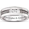 The Bradford Exchange Ring: The Strength Of Our Love Personalized Men's Stainless Steel Diamond Ring - Personalized Jewelry