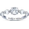 The Bradford Exchange Romance Personalized Sterling Silver Ring With Five White Topaz - Personalized Jewelry