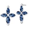 The Bradford Exchange Promise Of Faith Blue Sapphire And Diamond Cross Earrings