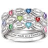 The Bradford Exchange My Family, My Love Personalized Sterling Silver Birthstone Ring Set - Personalized Jewelry