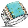 The Bradford Exchange Power Of The West Turquoise Cabochon Thunderbird Men's Ring