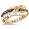 The Bradford Exchange Together In Love Personalized Mocha And White Diamonds Women's Ring - Personalized Jewelry