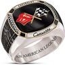 The Bradford Exchange Corvette: The Legend Stainless Steel Men's Ring