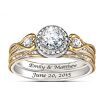 The Bradford Exchange Endless Love Women's Personalized Bridal Wedding Ring Set - Personalized Jewelry