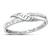 The Bradford Exchange The Faith Sterling Silver Engraved Diamond Women's Ring