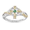 The Bradford Exchange Irish Blessing Emerald And Diamond Ring