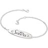 The Bradford Exchange Always My Sister Diamond Silver-Plated Bracelet With Heart Charm