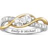 The Bradford Exchange The Two Of Us Personalized Sterling Silver White Topaz Ring - Personalized Jewelry