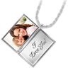 The Bradford Exchange Love Note For My Daughter Sterling Silver Plated Personalized Photo Upload Locket Pendant Necklace Featuring An Unique Envelope