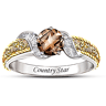 The Bradford Exchange Country Star Smoky Quartz And Diamond Ring