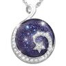 The Bradford Exchange Daughter Reach For The Stars Sterling Silver Cabochon Stone Pendant Necklace - Graduation Gift Ideas