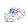 The Bradford Exchange Together Cheek To Cheek Women's Promise Ring: Personalized Crystal Birthstone Ring