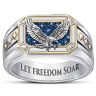 The Bradford Exchange Let Freedom Soar Blue And White Sapphire Eagle Ring