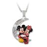 The Bradford Exchange Disney Mickey Mouse And Minnie Mouse Moon Pendant With Swarovski Crystals