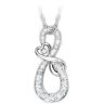 The Bradford Exchange Mother & Daughter Diamond Infinity Sterling Silver Pendant Necklace