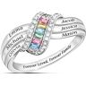 The Bradford Exchange Sterling Silver Forever Family Personalized Birthstone Ring - Personalized Jewelry