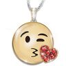 The Bradford Exchange A Message Of Love Personalized Emoji Pendant Necklace - Personalized Jewelry