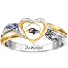 The Bradford Exchange Baltimore Ravens Women's 18K Gold-Plated NFL Pride Ring