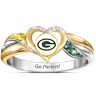 The Bradford Exchange NFL Licensed Green Bay Packers Pride Women's Ring with Team Color Crystals