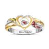 The Bradford Exchange Kansas City Chiefs Pride Ring With Team-Colored Crystals