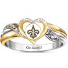 The Bradford Exchange New Orleans Saints Women's 18K Gold-Plated NFL Pride Ring