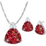 The Bradford Exchange Rarest Red Diamonesk Earrings And Necklace Set