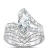 The Bradford Exchange Bob Mackie Forever Beautiful Bride Women's Personalized Platinum-Plated Bridal Ring Set - Personalized Jewelry