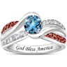 The Bradford Exchange Spirit Of America Ring With Star-Cut Genuine Blue Topaz