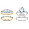The Bradford Exchange Alfred Durante From This Day Bridal Ring Set Personalized With Your Choice Of 5 Ring Styles, 3 Cuts & 3 Settings In Platinum Or