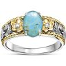 The Bradford Exchange Western-Style Genuine Turquoise And Diamond Women's Ring