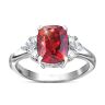 The Bradford Exchange Rare Wonder Women's Red Helenite Ring With White Topaz Gemstones