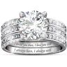 The Bradford Exchange Always My Love Women's Personalized Simulated Diamond Jacket Ring Set Featuring A Unique 2-Ring Set With A 3-Band Look - Persona