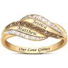 The Bradford Exchange Our Love Grows Forever Women's Personalized White & Mocha Diamond Ring With 18K Gold-Plating - Personalized Jewelry