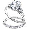 The Bradford Exchange Brilliance Of Our Love Personalized Sterling Silver Bridal Ring Set Featuring Over 5 Carats Of Simulated Diamonds & Heart-Shaped