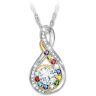 The Bradford Exchange Infinity Pendant With 18K Gold-Plated Accents And Personalized With Up To 12 Gemstone Birthstones - Personalized Jewelry