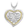 The Bradford Exchange A Loving Parent's Words Of Wisdom Personalized Heart-Shaped Pendant Necklace With 18K Gold-Plated Accents Engraved With Inspirat