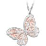 The Bradford Exchange Spread Your Wings & Fly Personalized Granddaughter 18K Rose Gold-Plated Locket Pendant Necklace Featuring Butterfly Design & Ado