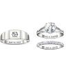 The Bradford Exchange Our Love Is Written In The Stars Personalized Platinum Plated Wedding Ring Set Featuring Over 5 Carats Of Simulated Stones - Per