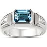 The Bradford Exchange Gentleman's Choice London Blue Topaz & Diamond Men's Ring