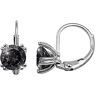 The Bradford Exchange Solid Sterling Silver Black Simulated Diamond Earrings