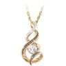 The Bradford Exchange Mocha & White Diamond Necklace With 1-Carat Topaz Gemstone